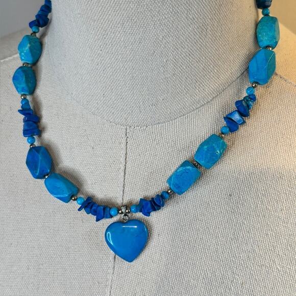 Blue Heart Pendant Necklace - Picture 1 of 2